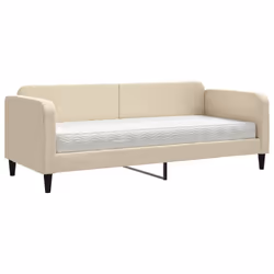 vidaXL Divano Letto con Materasso Crema 80x200 cm in Tessuto - Vista aggiuntiva 2
