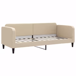 vidaXL Divano Letto con Materasso Crema 80x200 cm in Tessuto - Vista aggiuntiva 3