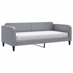Divano Letto con Materasso Grigio Chiaro 90x200 cm in Tessutocod mxl 98449 - Vista aggiuntiva 2