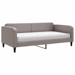 vidaXL Divano Letto con Materasso Tortora 100x200 cm in Tessuto - Vista aggiuntiva 2