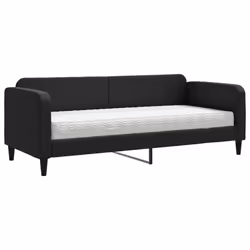 VidaXL 3196810, Divano letto, Nero, Schiuma, Metallo, Poliestere, Legno, 2130 mm, 1000 mm