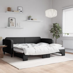 Divano Letto con Letto Estraibile Nero 90x190 cm in Tessutocod mxl 82670