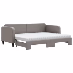 vidaXL Divano Letto Estraibile con Materassi Tortora 80x200 cm Tessuto - Vista aggiuntiva 2