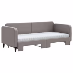 vidaXL Divano Letto Estraibile con Materassi Tortora 80x200 cm Tessuto - Vista aggiuntiva 3