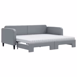 VidaXL 3196834, Divano letto, Grigio, Schiuma, Metallo, Poliestere, Legno, 2230 mm, 1000 mm
