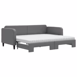 vidaXL Divano Letto Estraibile Materassi Grigio Scuro 90x200cm Tessuto - Vista aggiuntiva 2