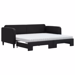 Divano Letto Estraibile con Materassi Nero 90x200 cm in Tessutocod mxl 106621 - Vista aggiuntiva 2