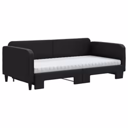 Divano Letto Estraibile con Materassi Nero 100x200 cm Tessutocod mxl 111746 - Vista aggiuntiva 3