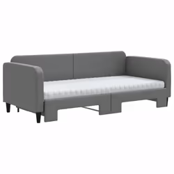 vidaXL Divano Letto Estraibile Materassi Grigio Scuro 90x190cm Tessuto - Vista aggiuntiva 3