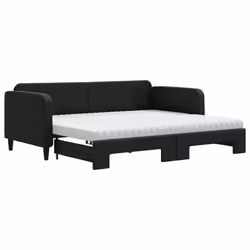 Divano Letto Estraibile con Materassi Nero 90x190 cm in Tessutocod mxl 130618 - Vista aggiuntiva 2