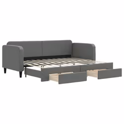 Divano Letto Estraibile Cassetti Grigio Scuro 80x200cm Tessutocod mxl 106640 - Vista aggiuntiva 2