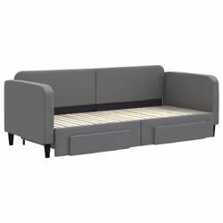 Divano Letto Estraibile Cassetti Grigio Scuro 80x200cm Tessutocod mxl 106640 - Vista aggiuntiva 3