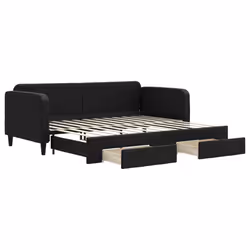 Divano Letto Estraibile con Cassetti Nero 90x200 cm in Tessutocod mxl 82721 - Vista aggiuntiva 2
