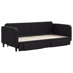 Divano Letto Estraibile con Cassetti Nero 90x200 cm in Tessutocod mxl 82721 - Vista aggiuntiva 3