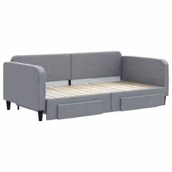 Divano Letto Estraibile Cassetti Grigio Chiaro 100x200 Tessutocod mxl 106647 - Vista aggiuntiva 3