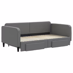 Divano Letto Estraibile Cassetti Grigio Scuro 90x190cm Tessutocod mxl 82714 - Vista aggiuntiva 3
