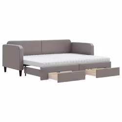 Divano Letto Estraibile con Cassetti Tortora 80x200 cm Tessutocod mxl 82738 - Vista aggiuntiva 2