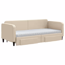 Divano Letto Estraibile con Cassetti Crema 80x200 cm in Tessutocod mxl 106659 - Vista aggiuntiva 3
