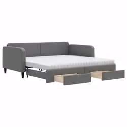 Divano Letto Estraibile Cassetti Grigio Scuro 100x200cm Tessutocod mxl 106661 - Vista aggiuntiva 2