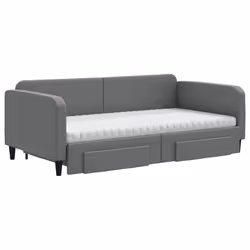 Divano Letto Estraibile Cassetti Grigio Scuro 100x200cm Tessutocod mxl 106661 - Vista aggiuntiva 3
