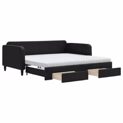 Divano Letto Estraibile con Cassetti Nero 100x200 cm in Tessutocod mxl 87755 - Vista aggiuntiva 2