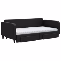 Divano Letto Estraibile con Cassetti Nero 100x200 cm in Tessutocod mxl 87755 - Vista aggiuntiva 3