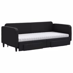 Divano Letto Estraibile con Cassetti Nero 90x190 cm in Tessutocod mxl 82726 - Vista aggiuntiva 3