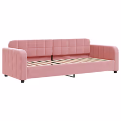 vidaXL Divano Letto con Materasso Rosa 80x200 cm in Velluto - Vista aggiuntiva 3