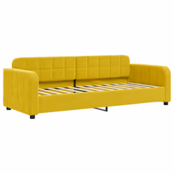 Divano Letto con Materasso Giallo 80x200 cm in Vellutocod mxl 122383 - Vista aggiuntiva 3