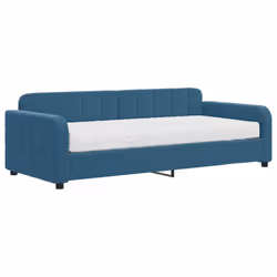 VidaXL 3196904, Divano letto, Blu, Schiuma, Metallo, Poliestere, Legno, 2240 mm, 1000 mm