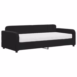 VidaXL 3196909, Divano letto, Nero, Schiuma, Metallo, Poliestere, Legno, 2240 mm, 1000 mm