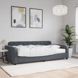 Divano Letto con Materasso Grigio Scuro 100x200 cm in Velluto Vidaxl