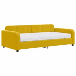 Divano Letto con Materasso Giallo 100x200 cm in Vellutocod mxl 122384 - Vista aggiuntiva 2