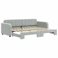 Divano Letto con Letto Estraibile Grigio Chiaro 80x200 Vellutocod mxl 130584 - Vista aggiuntiva 2