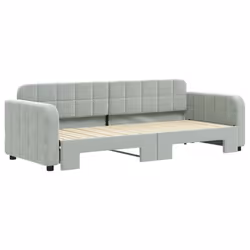 Divano Letto con Letto Estraibile Grigio Chiaro 80x200 Vellutocod mxl 130584 - Vista aggiuntiva 3