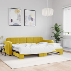 Divano Letto con Letto Estraibile, Letto per adulti Giallo 80x200 cm in Velluto Vidaxl 1218