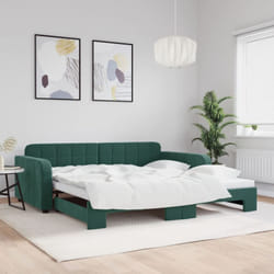 Divano Letto con Letto Estraibile, Letto per adulti Verde Scuro 100x200cm Velluto Vidaxl 6008