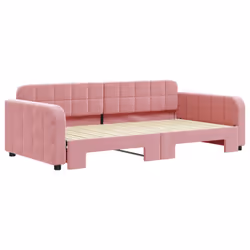 vidaXL Divano Letto con Letto Estraibile Rosa 100x200 cm in Velluto - Vista aggiuntiva 3