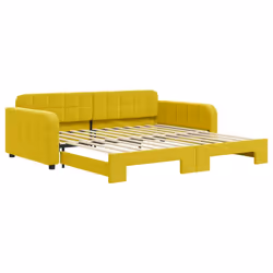 Divano Letto con Letto Estraibile Giallo 100x200 cm in Vellutocod mxl 130603 - Vista aggiuntiva 2