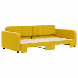 Divano Letto con Letto Estraibile Giallo 100x200 cm in Vellutocod mxl 130603 - Vista aggiuntiva 3