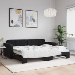 Divano Letto con Letto Estraibile, Letto per adulti Nero 90x190 cm in Velluto vidaXL 8575