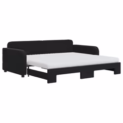 vidaXL Divano Letto Estraibile con Materassi Nero 90x190 cm Velluto - Vista aggiuntiva 2