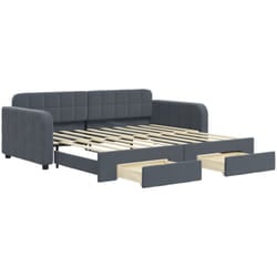 Divano Letto Estraibile Cassetti Grigio Scuro 90x190cm Velluto Vidaxl 241942