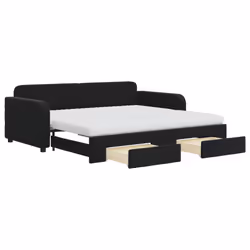 vidaXL Divano Letto Estraibile con Cassetti Nero 90x190 cm in Velluto - Vista aggiuntiva 2