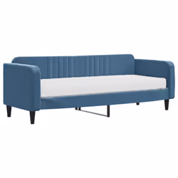 vidaXL Divano Letto con Materasso Blu 80x200 cm in Velluto - Vista aggiuntiva 2
