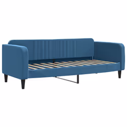 vidaXL Divano Letto con Materasso Blu 80x200 cm in Velluto - Vista aggiuntiva 3