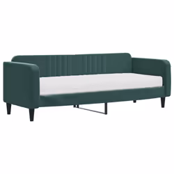 vidaXL Divano Letto con Materasso Verde Scuro 80x200 cm in Velluto - Vista aggiuntiva 2