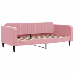 vidaXL Divano Letto con Materasso Rosa 90x200 cm in Velluto - Vista aggiuntiva 3