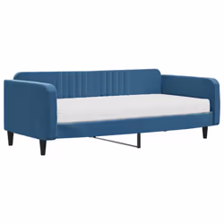 vidaXL Divano Letto con Materasso Blu 100x200 cm in Velluto - Vista aggiuntiva 2
