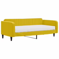 Divano Letto con Materasso Giallo 100x200 cm in Vellutocod mxl 98465 - Vista aggiuntiva 2